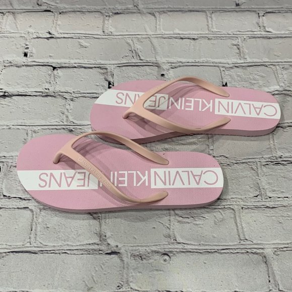 NEW Womens Calvin Klein Flip Flops Pink Size 9/10 - Picture 3 of 3